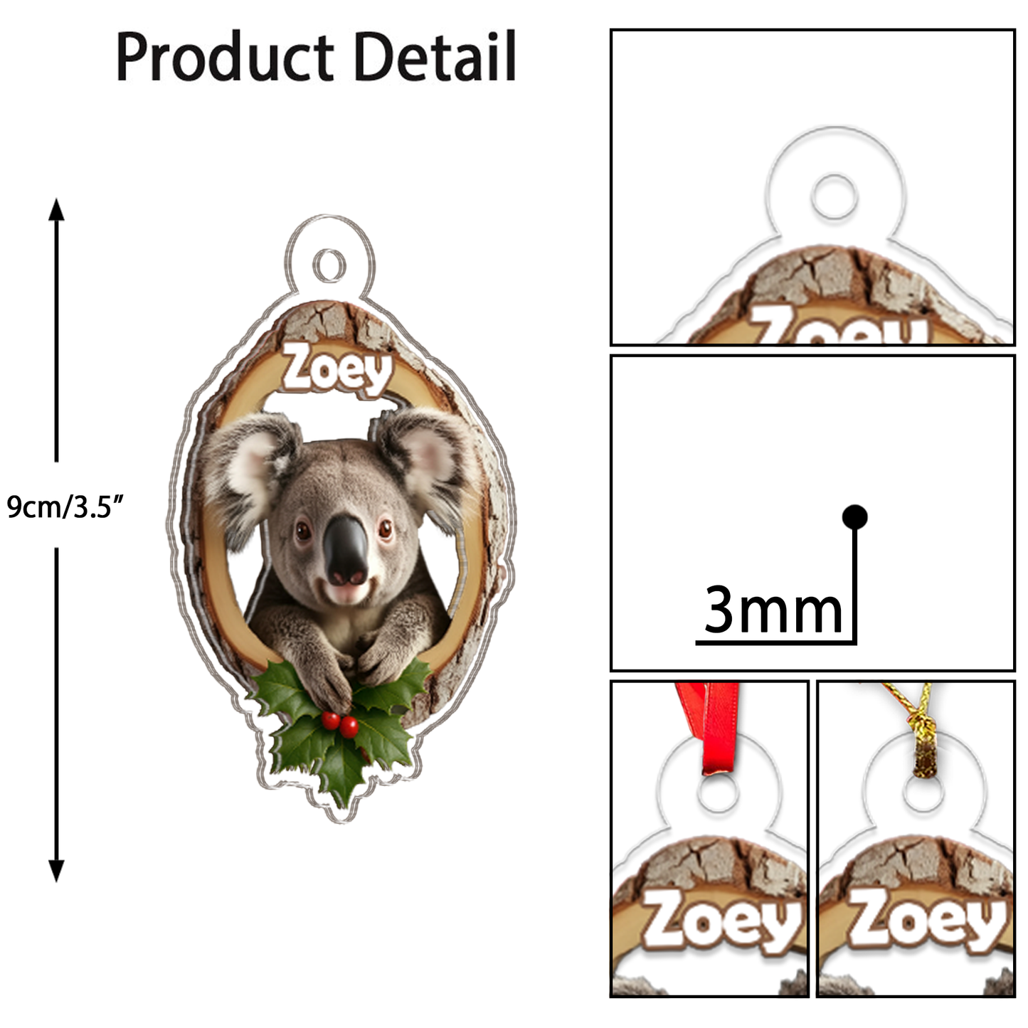 Custom Name Koala Forest Animal Christmas