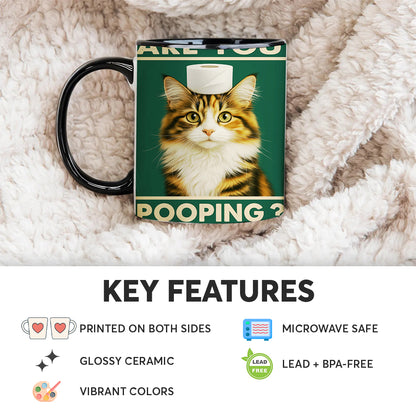 Custom Photo Funny Cat In Bathroom Mug