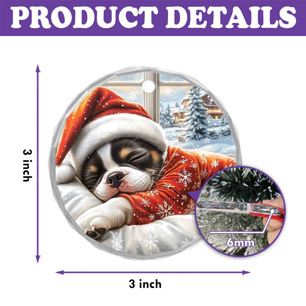 Boston Terrier Dog Sleeping In Bed Design 1