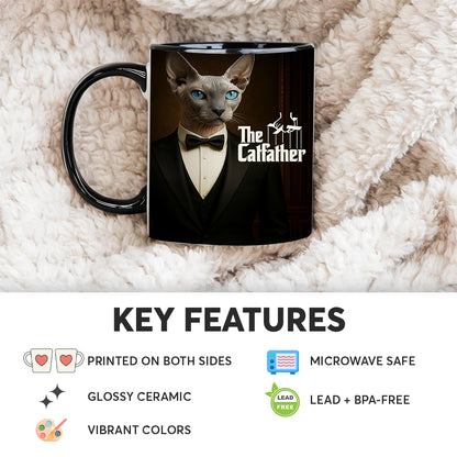 Custom Photo Cat Father Mug _ Gift For Cat Lovers