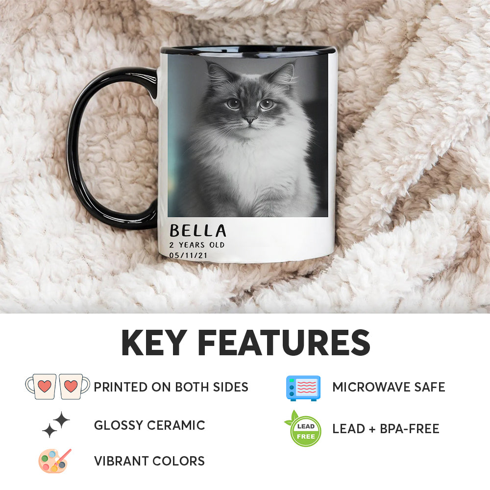 Custom Photo Polaroid Film MugGift For Cat Lovers