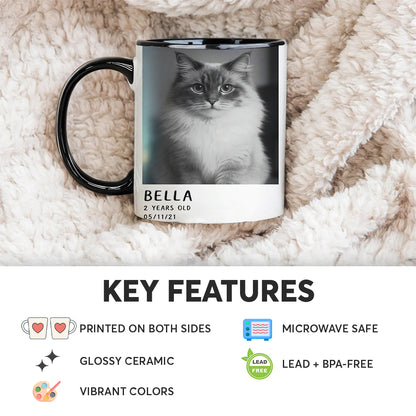 Custom Photo Polaroid Film MugGift For Cat Lovers