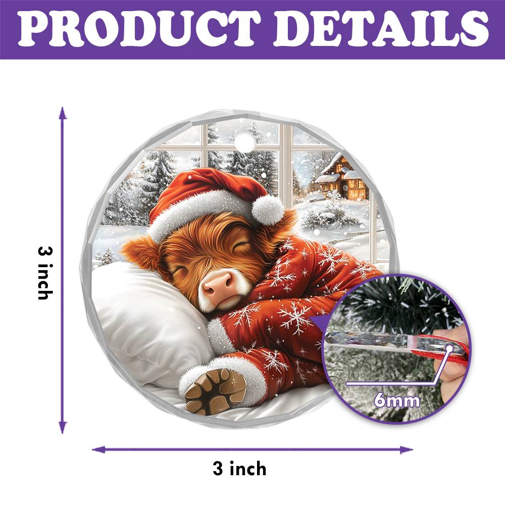 Highland Cow Sleeping In Bed Design 4