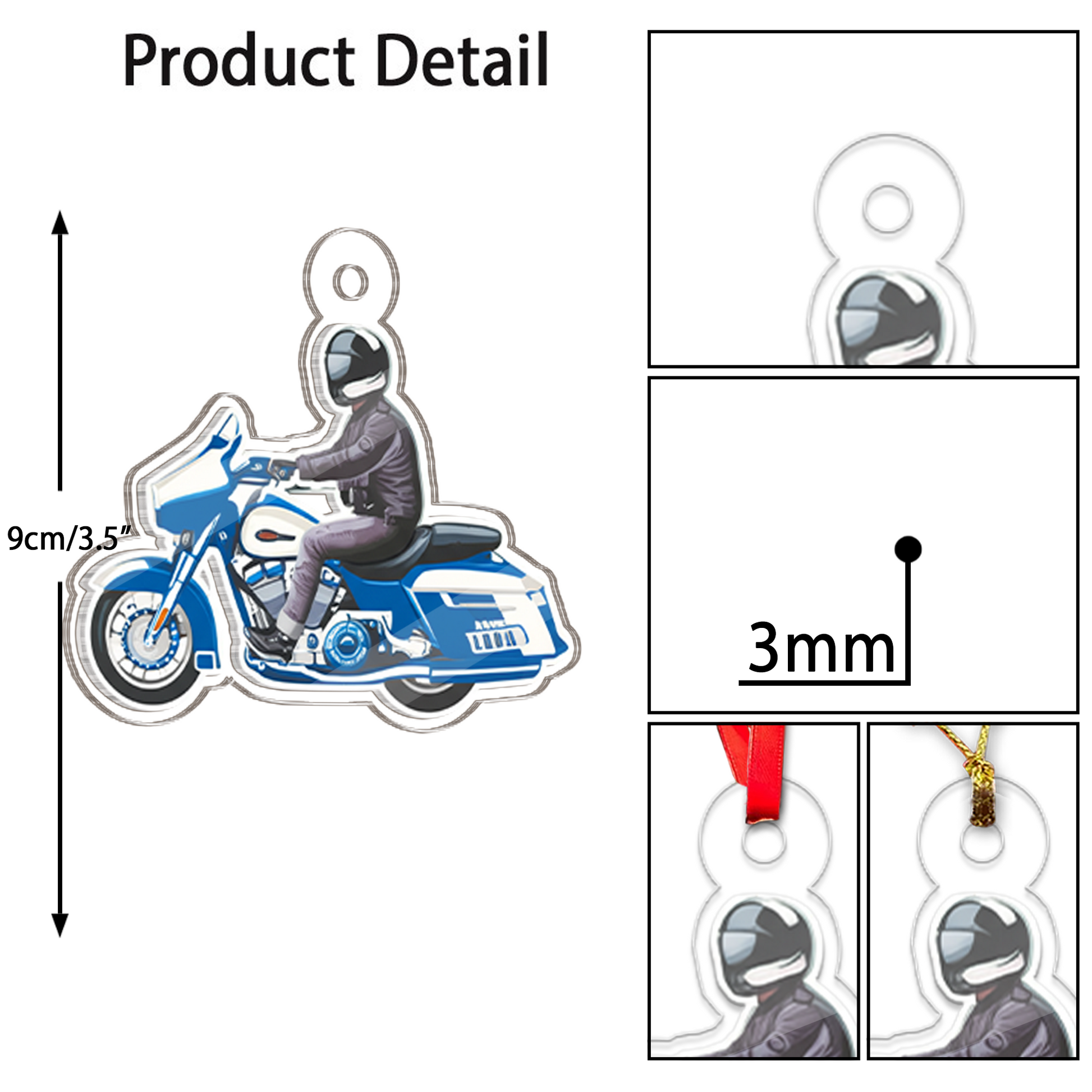 Personalized Biker Street Glide Motorcycle Christmas 2 Acrylic Ornament Christmas Gift