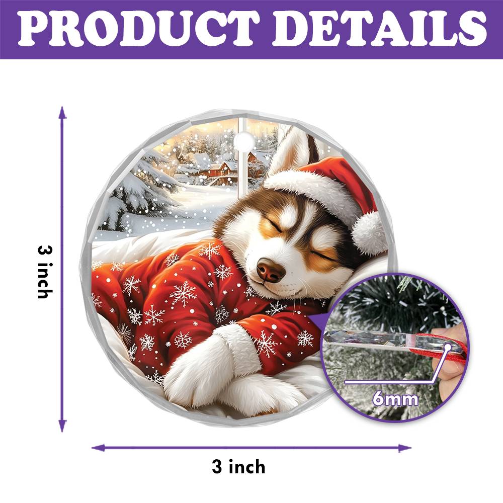 Siberian Husky Dog Sleeping In Bed Design 2