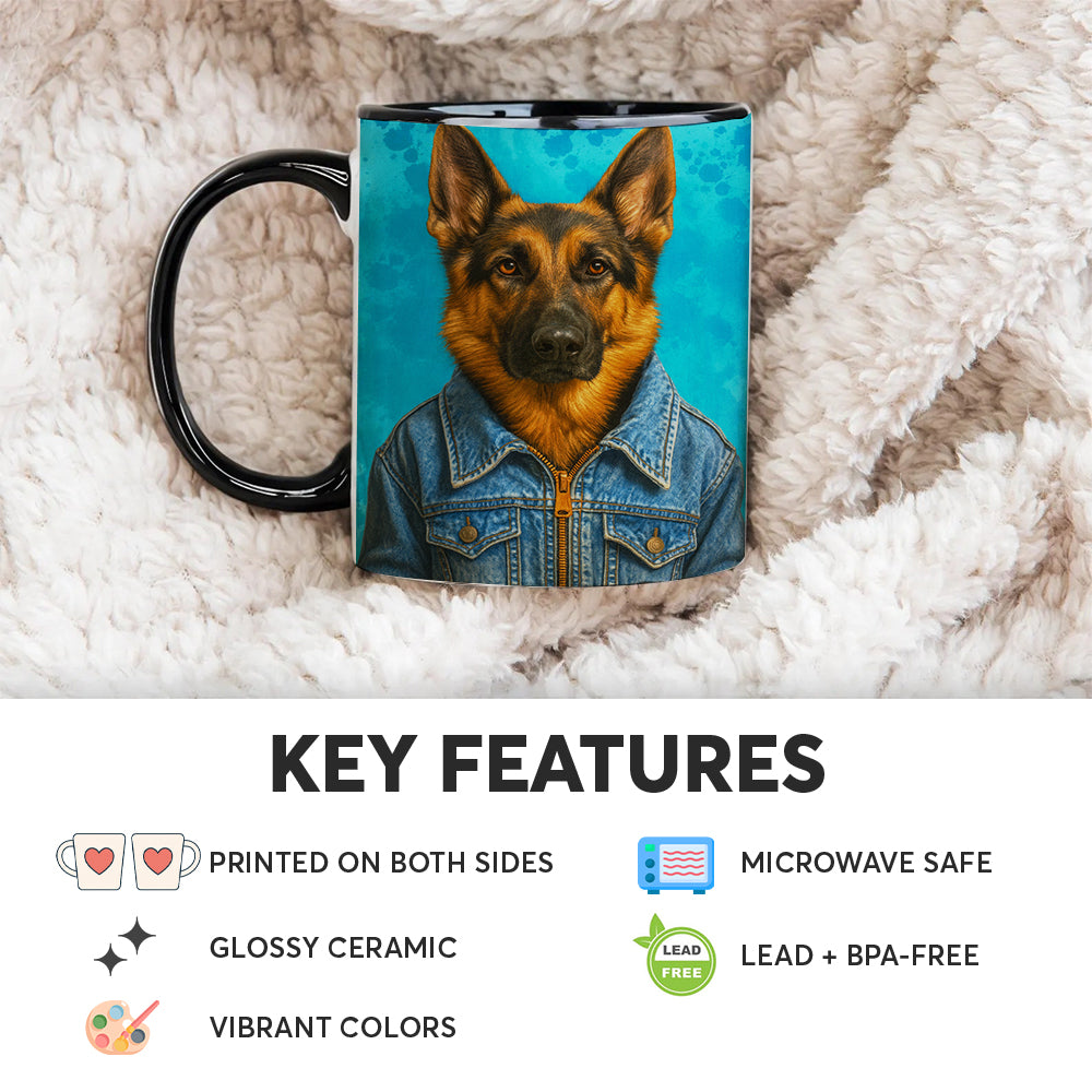 Custom Photo Denim Dog Mug Gift For Dog Lovers