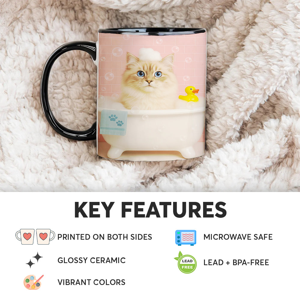 Custom Photo Cat In Bath Mug Gift For Cat Lovers