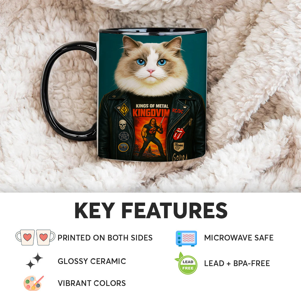 Custom Photo Cat Rock n Roll Mug