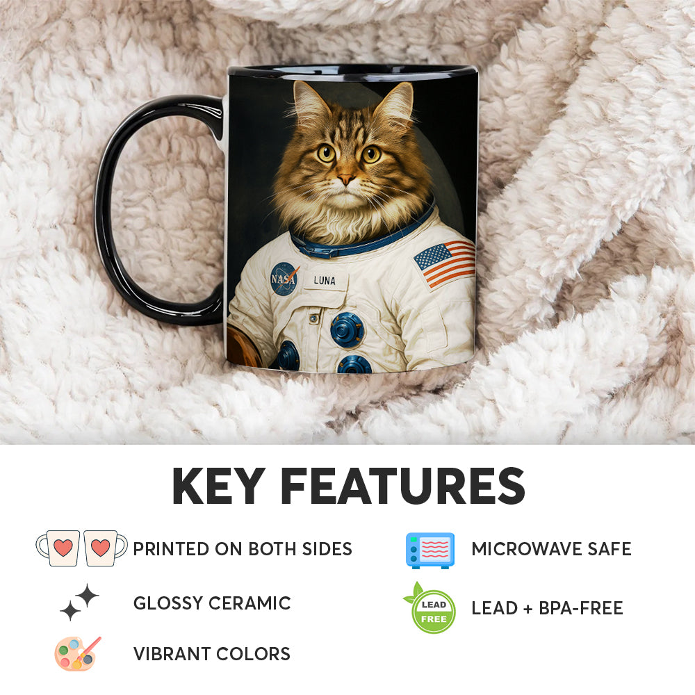 Custom Photo Cat Astronaut Mug _ Gift For Cat Lovers