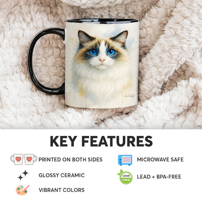 Custom Photo Cat Watercolor Artwork Mug