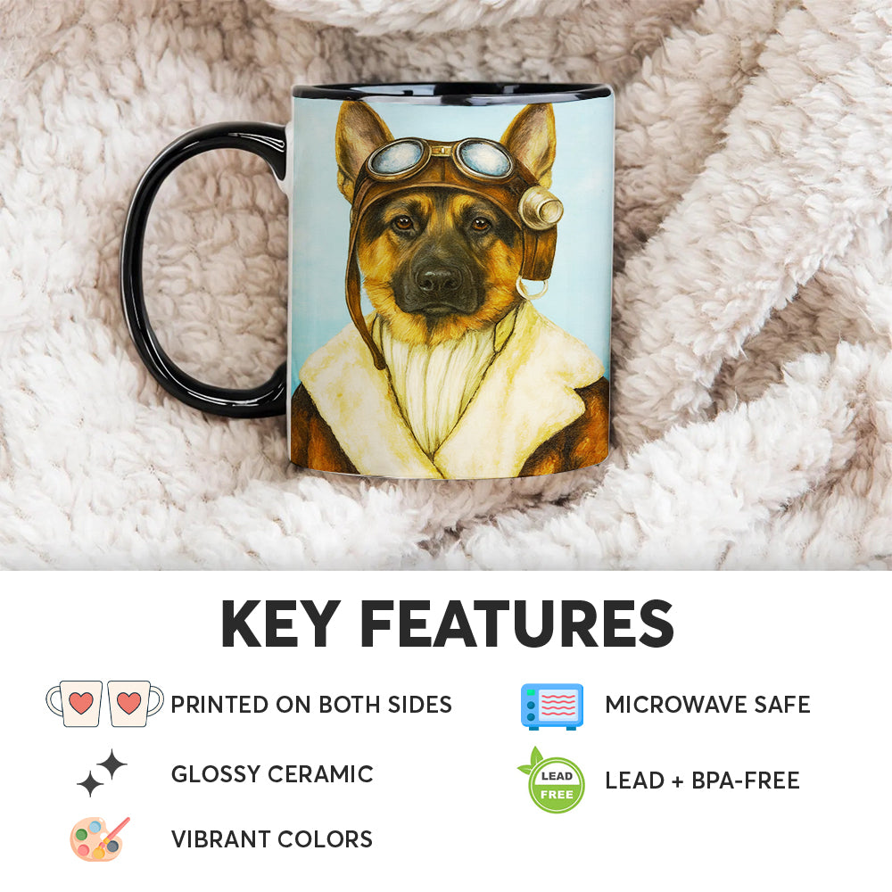 Custom Photo Portrait Pilot Mug Gift For Dog Lovers