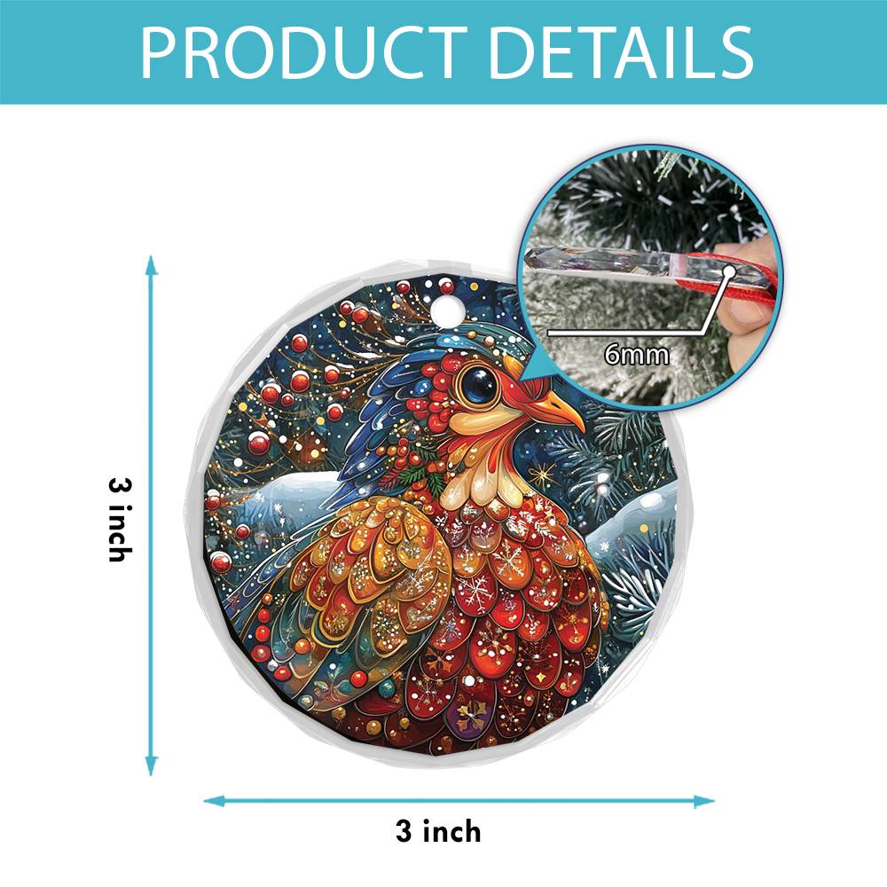 Beautiful Dove Christmas Night Design 2 Glass Ornament