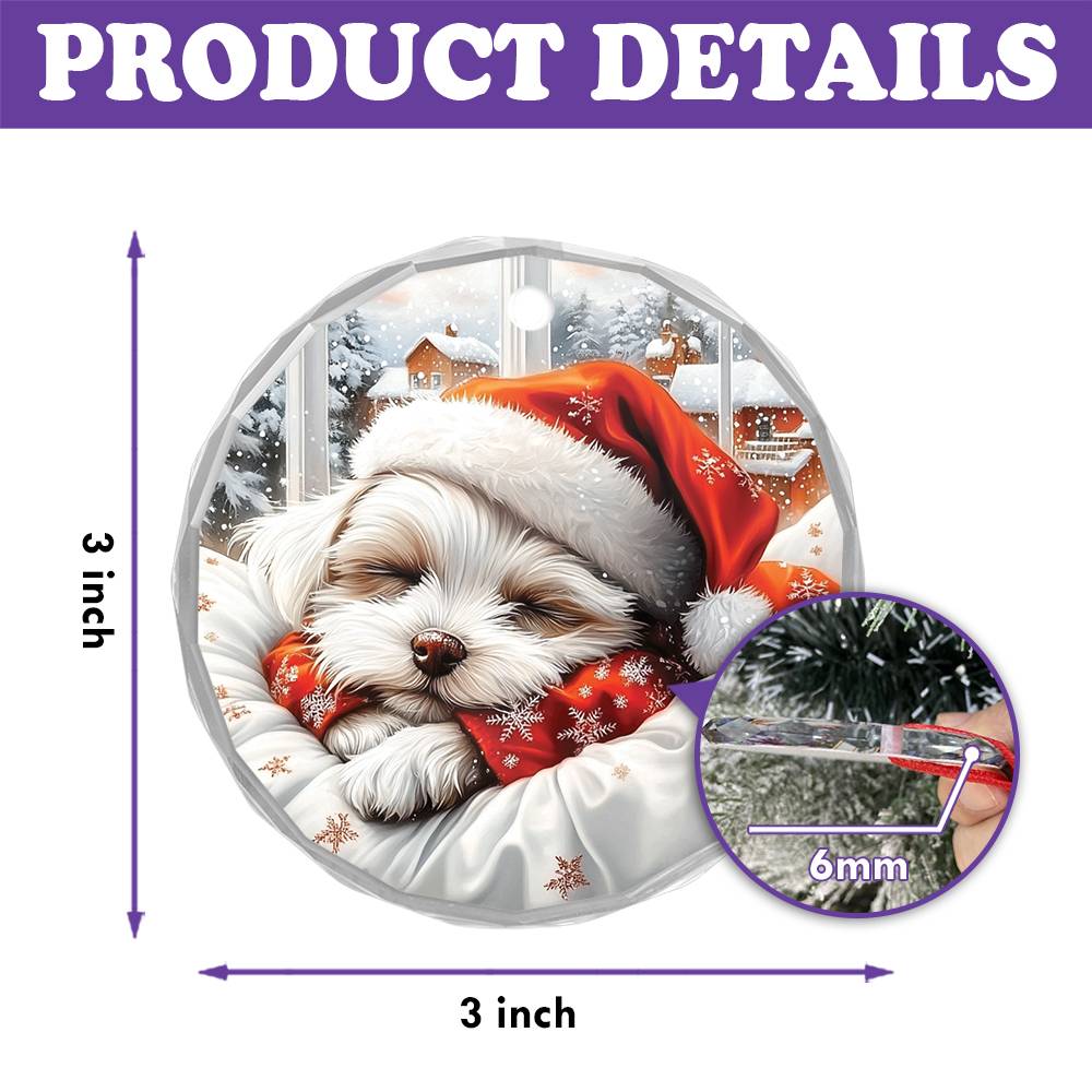 Maltese Dog Sleeping In Bed Design 3