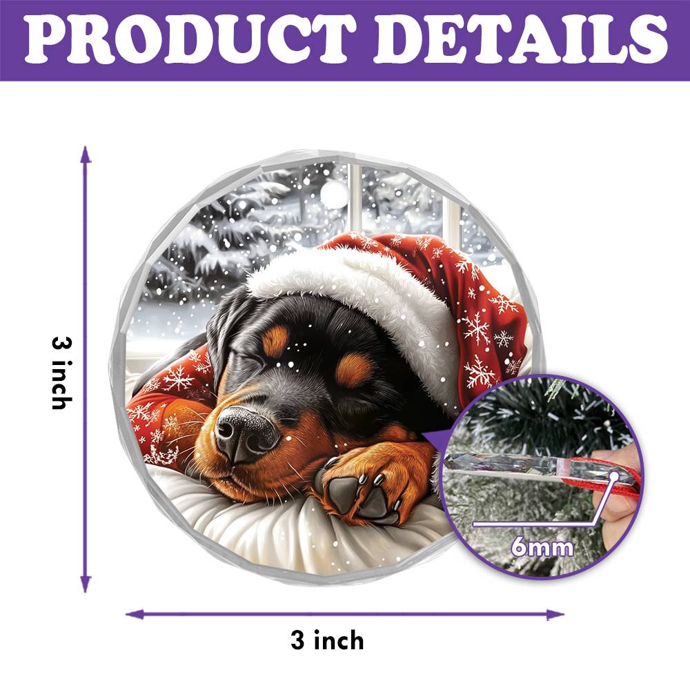 Rottweiler Dog Sleeping In Bed Design 3