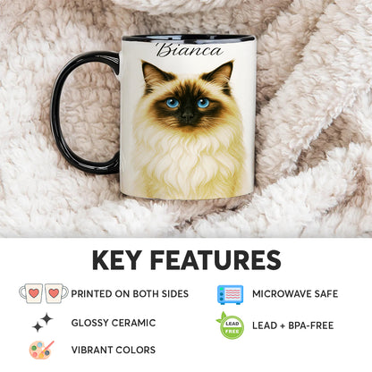 Custom Cat Portraint And With Name Mug
