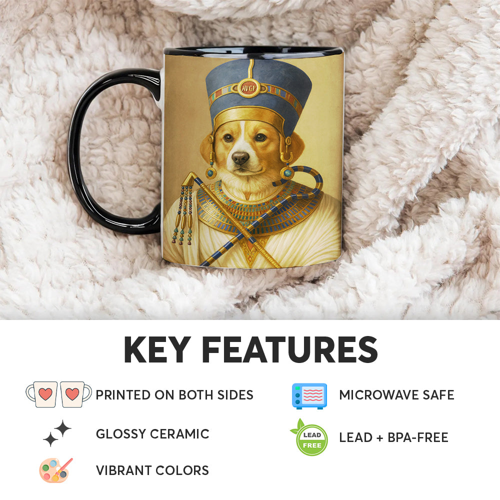 Custom Photo Egyptian Queen Dog Mug Gift For Dog Lover
