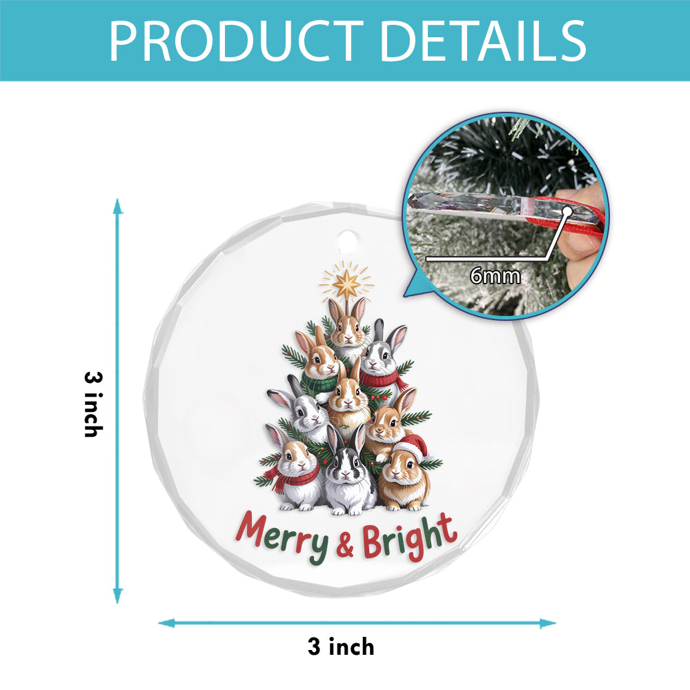 Bunny Xmas Glass Ornament3