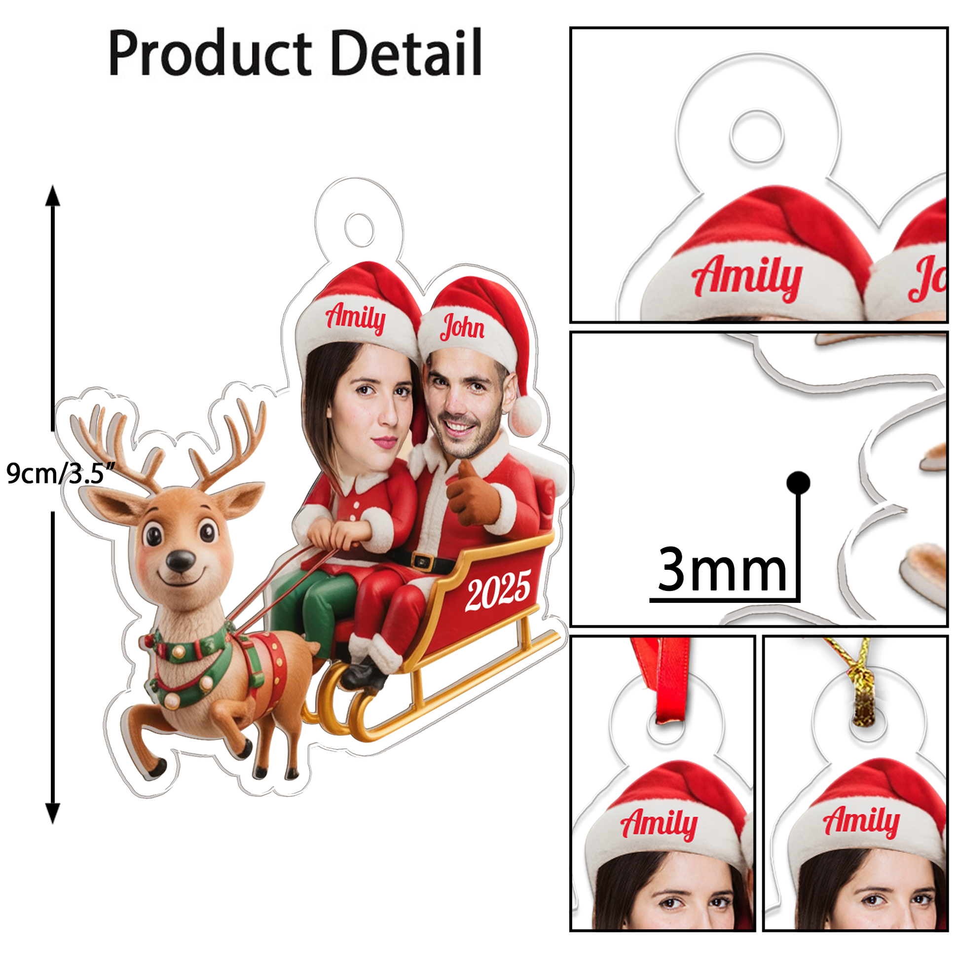Custom Photo Couple Reindeer