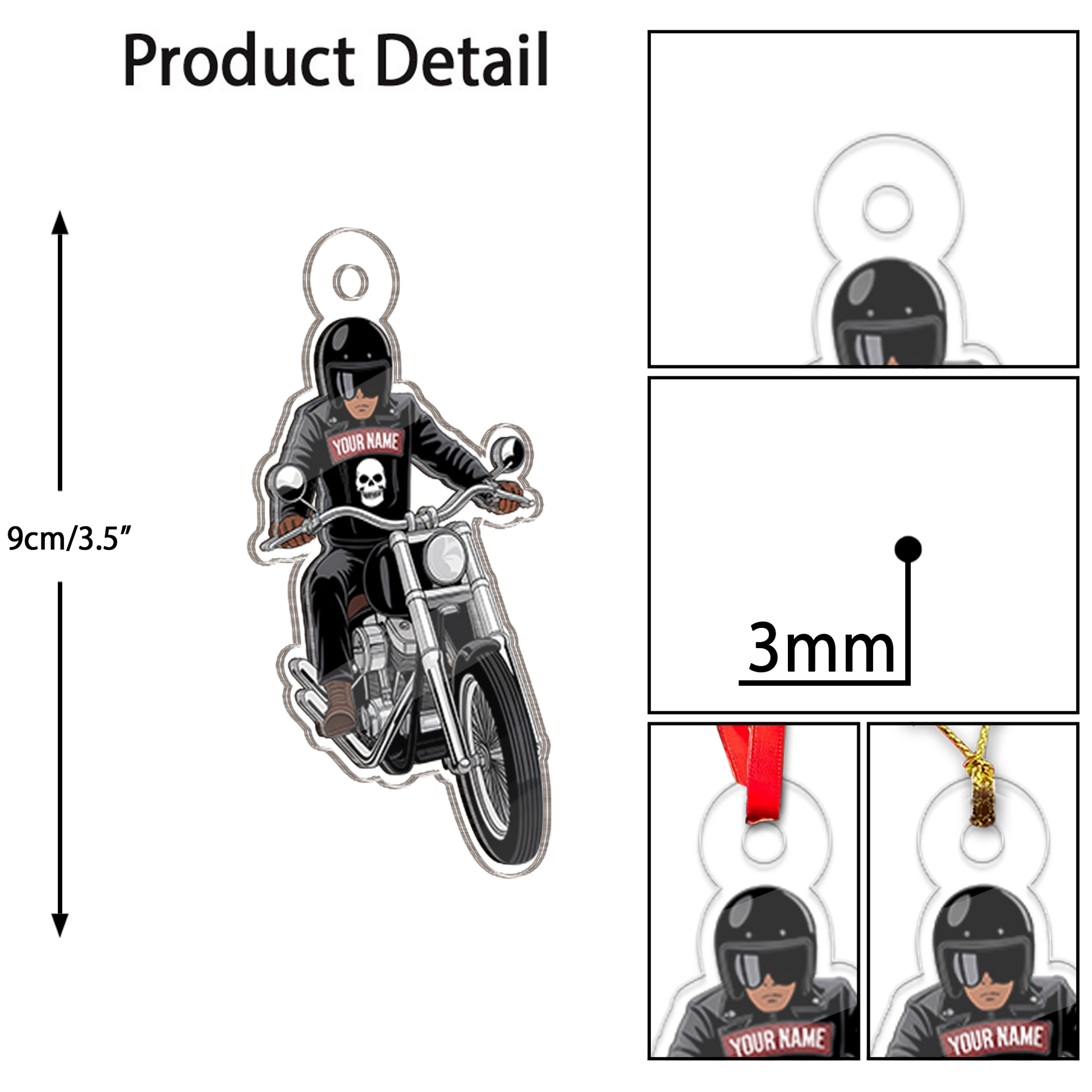Personalized Name Biker Sport Lover 1 Acrylic Ornament Christmas Gift