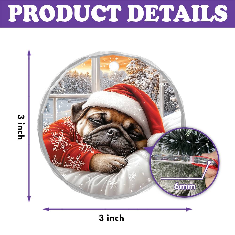 Pug Dog Sleeping In Bed Design 4