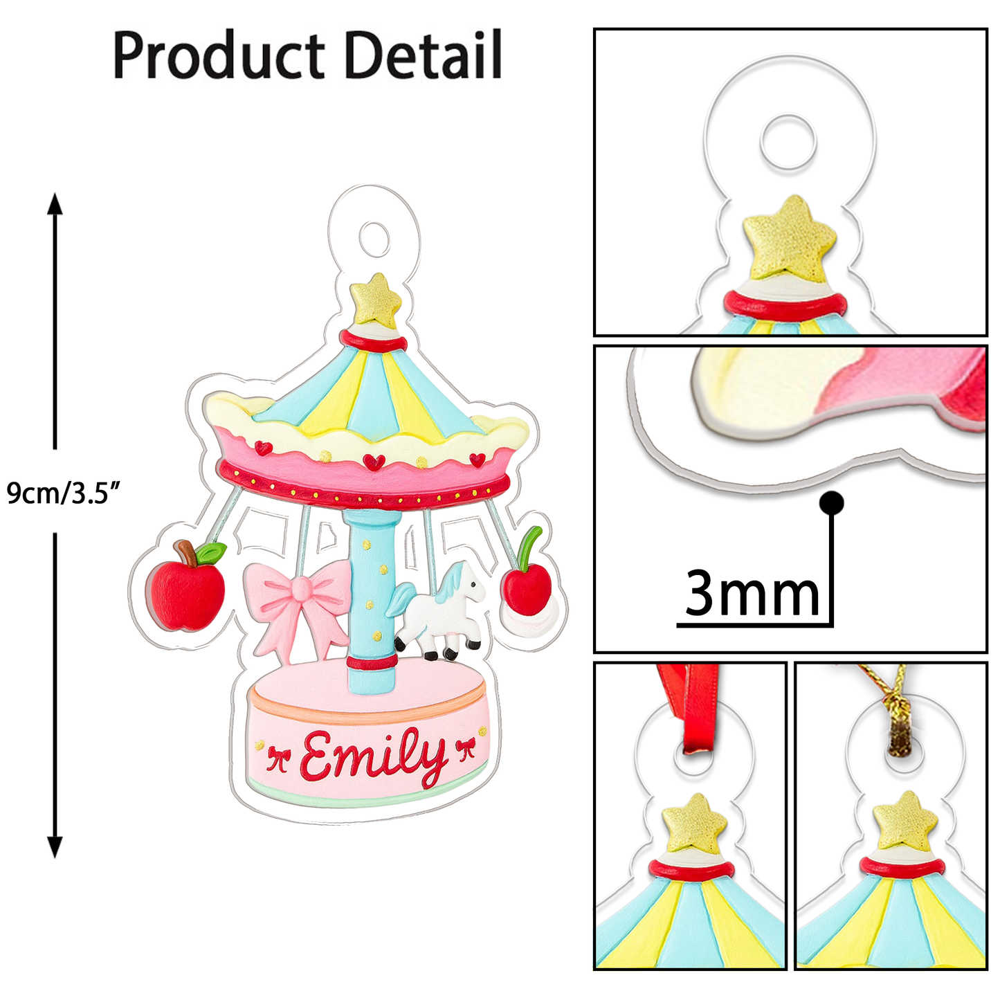 Personalized Baby Carousel Ornament, Christmas Decor, Baby's First Christmas Ornament, First Christmas Gift, Carousel Ornament