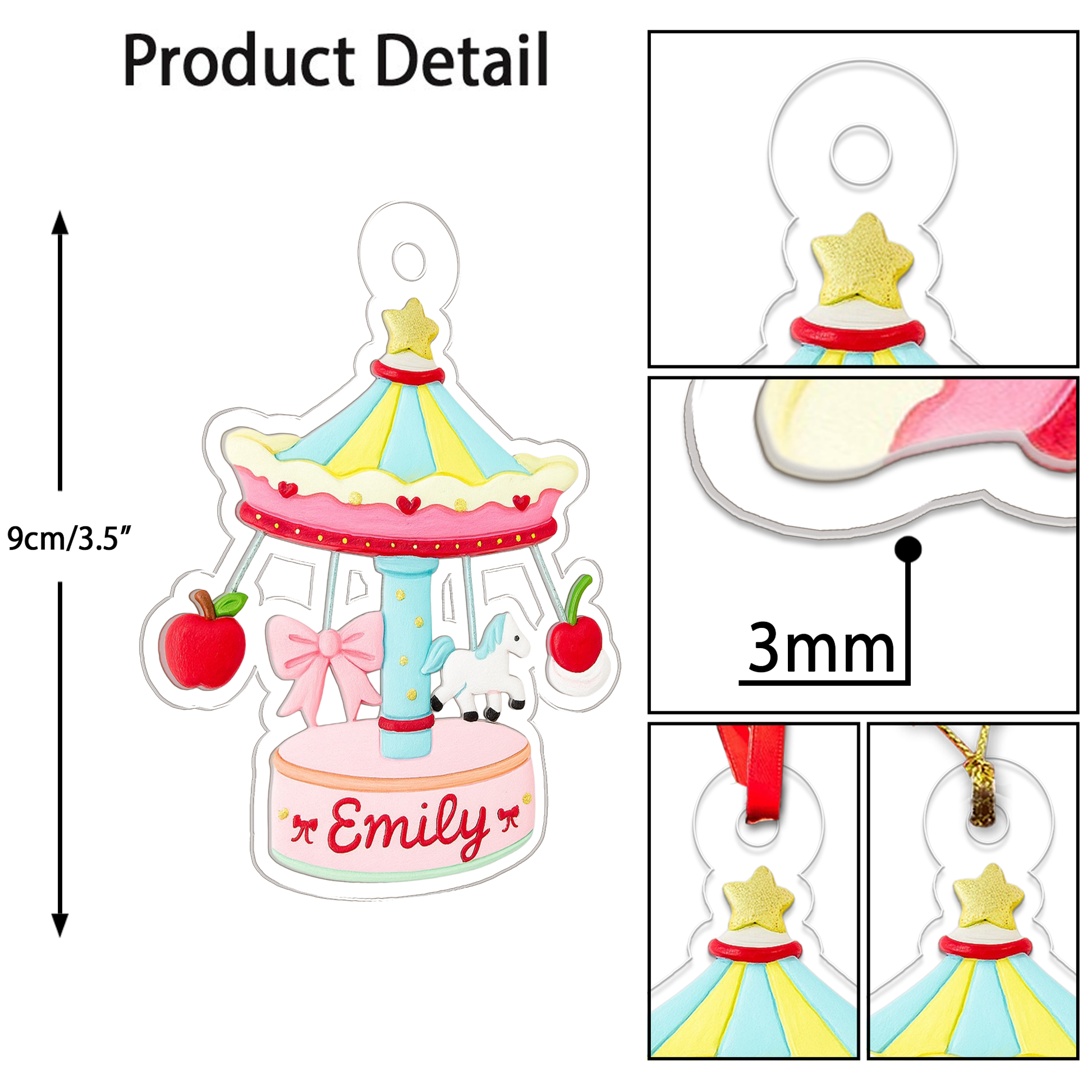 Personalized Baby Carousel Ornament, Christmas Decor, Baby's First Christmas Ornament, First Christmas Gift, Carousel Ornament