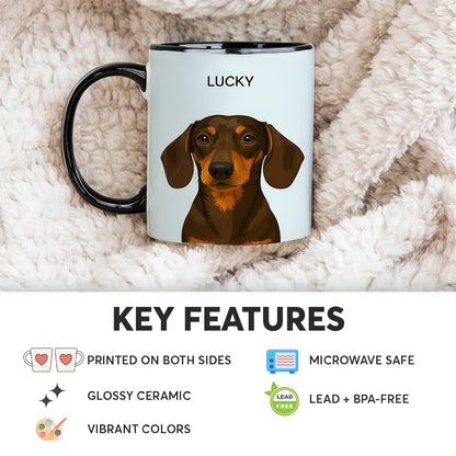 Custom Photo Minimalist Classic Dog Mug Gift For Dog Lovers