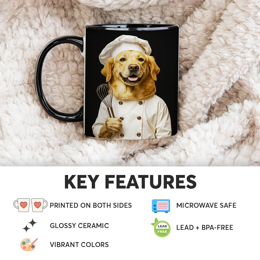 Custom Photo Dog Chef Mug _ Gift For Dog Lovers