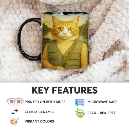 Custom Photo Fisherman Cat Mug