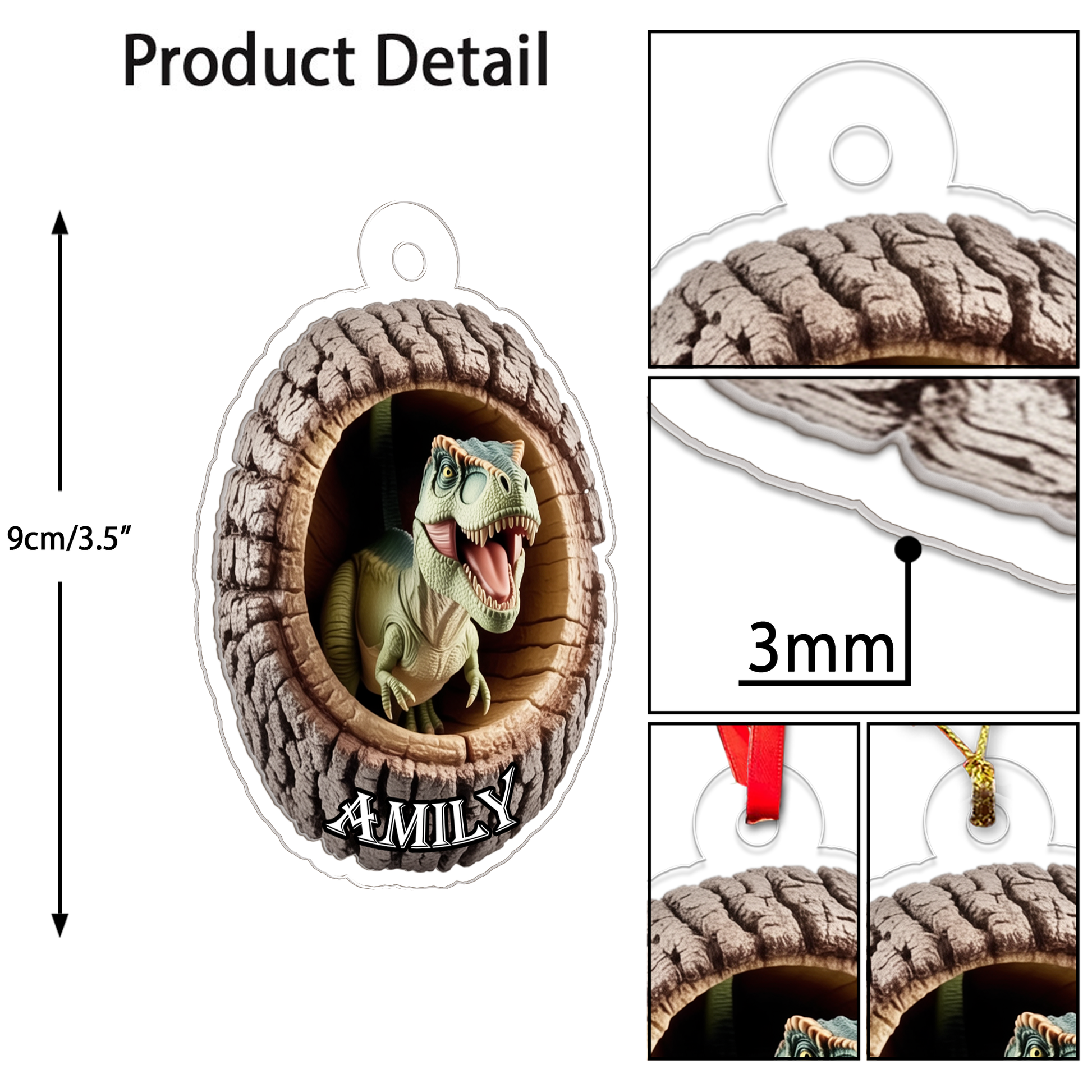 Personalized Christmas Dinosaur - Custom Name Dinosaur Dinosaur Car