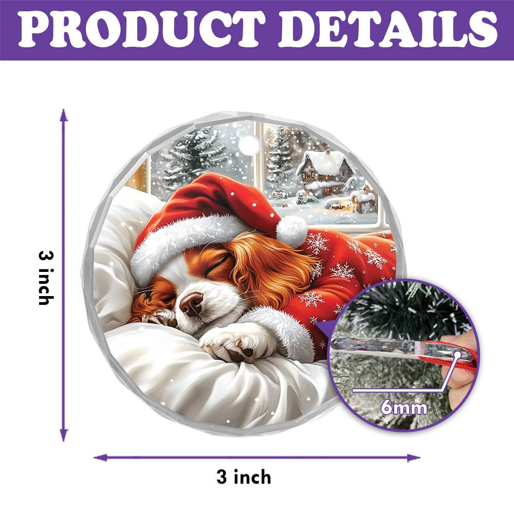Cavalier King Charles Spaniel Dog Sleeping In Bed Design 3