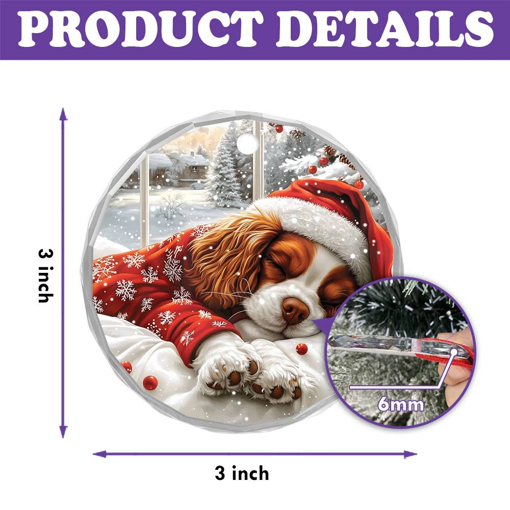 Cavalier King Charles Spaniel Dog Sleeping In Bed Design 4