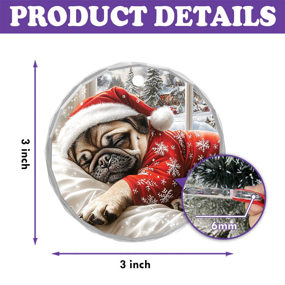 Pug Dog Sleeping In Bed Design 2