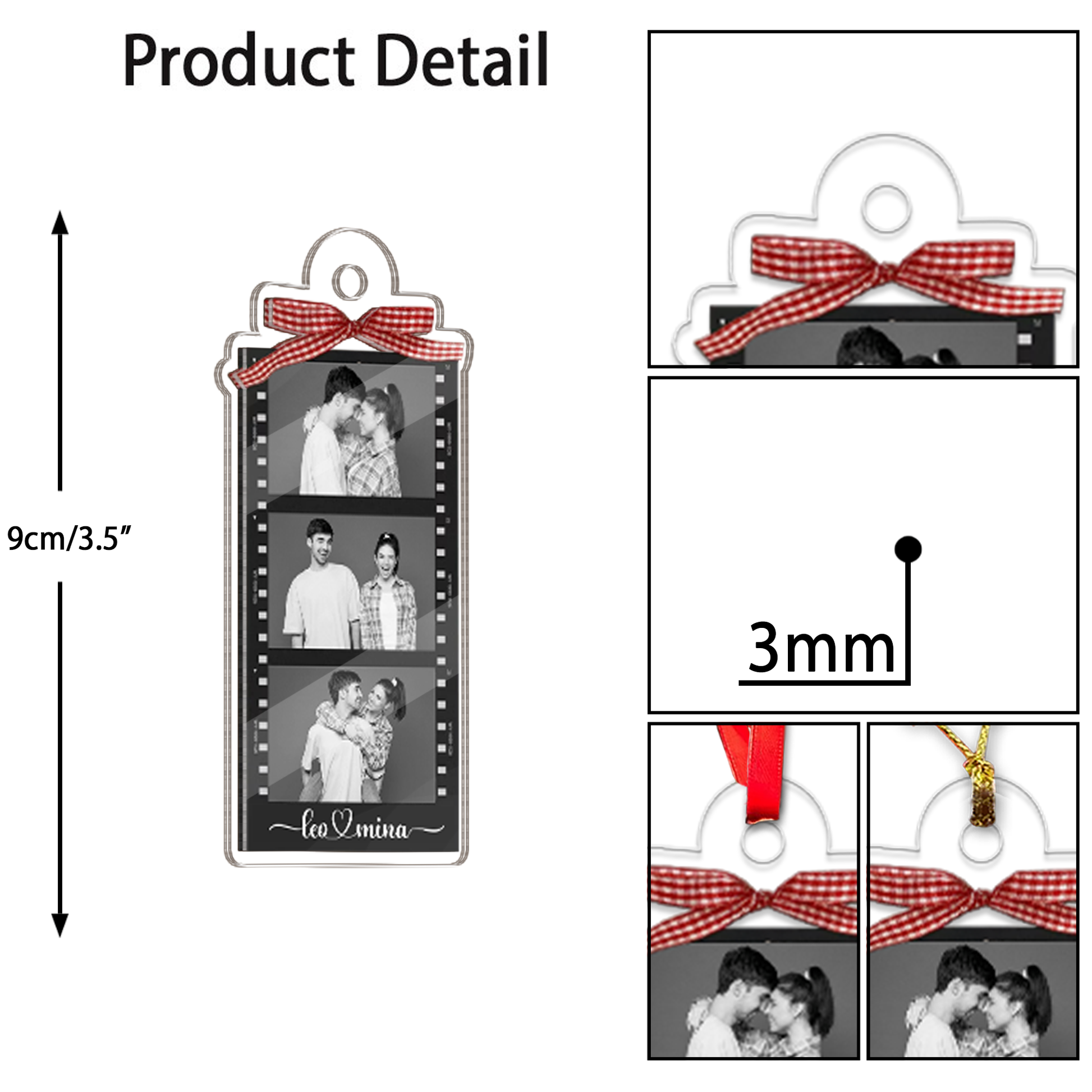 Custom Photo Strip Ornament, Christmas Ornament 2025
