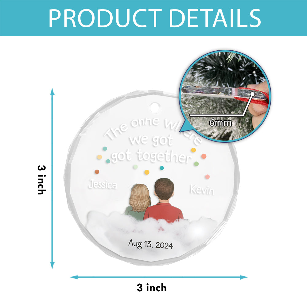 The One Where We Got Married - Personalized Circle Glass Ornament