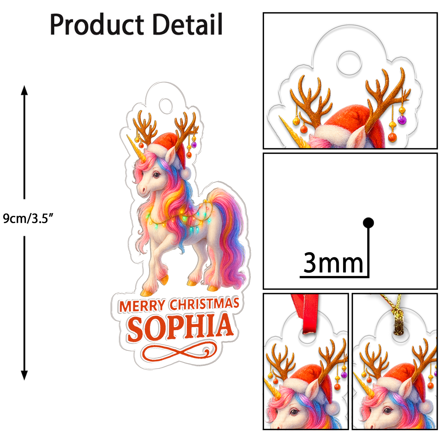 Custom Name Unicorn Merry Christmas