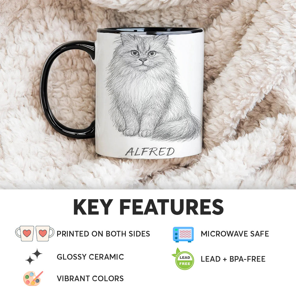 Custom Photo Cat Pencil Art