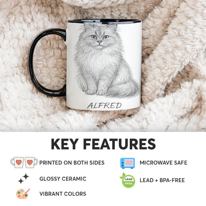Custom Photo Cat Pencil Art