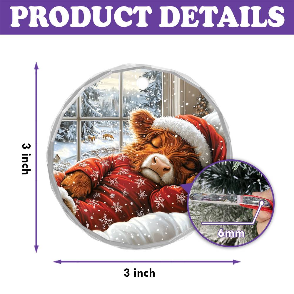 Highland Cow Sleeping In Bed Design 3