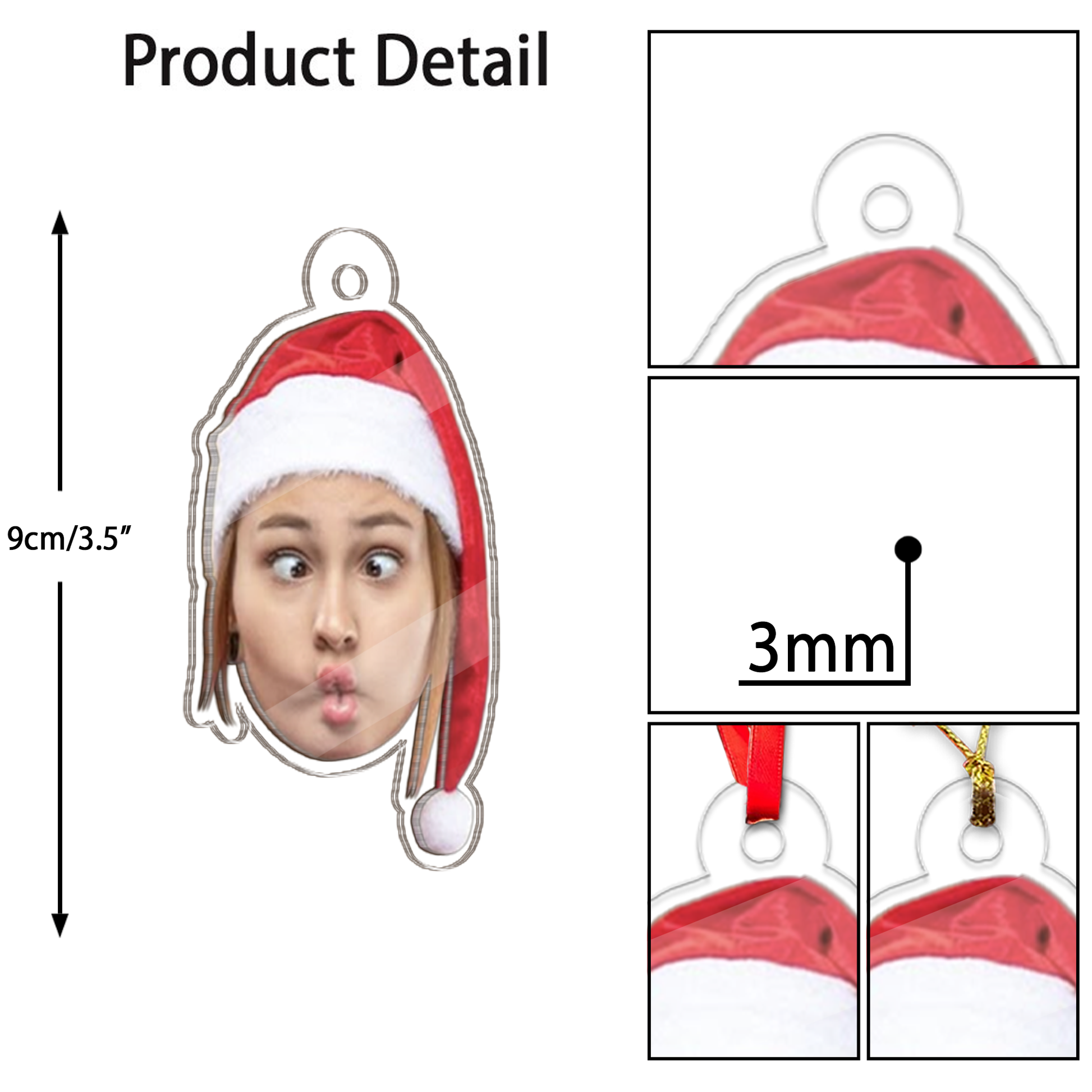 Custom Photo Face Ornament, Funny Christmas Ornament, Custom Face Picture Ornament, Christmas Tree Decor, Personalized Face Picture Ornament