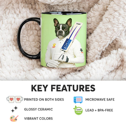 Custom Photo Cricketer Dog Mug Gift For Dog Lovers