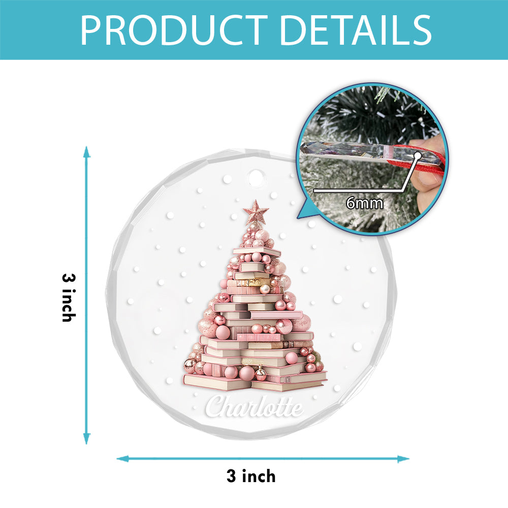 Custom Name Book Xmas Tree For Libraby Girl