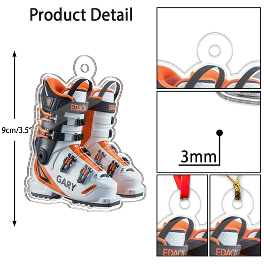 Custom Name Ski Boots Christmas Ornament Acrylic Ornament Christmas Gift