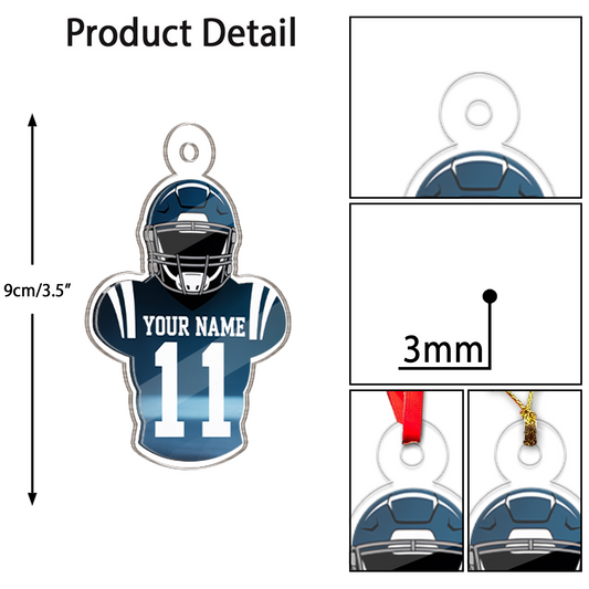 Custom Name American Football 2 Acrylic Ornament Christmas Gift