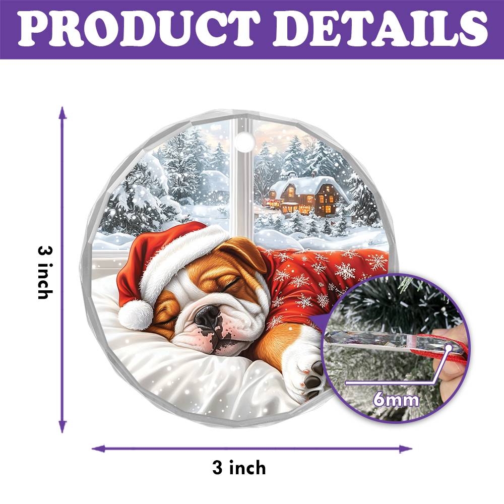 Bulldog Sleeping In Bed Design 2