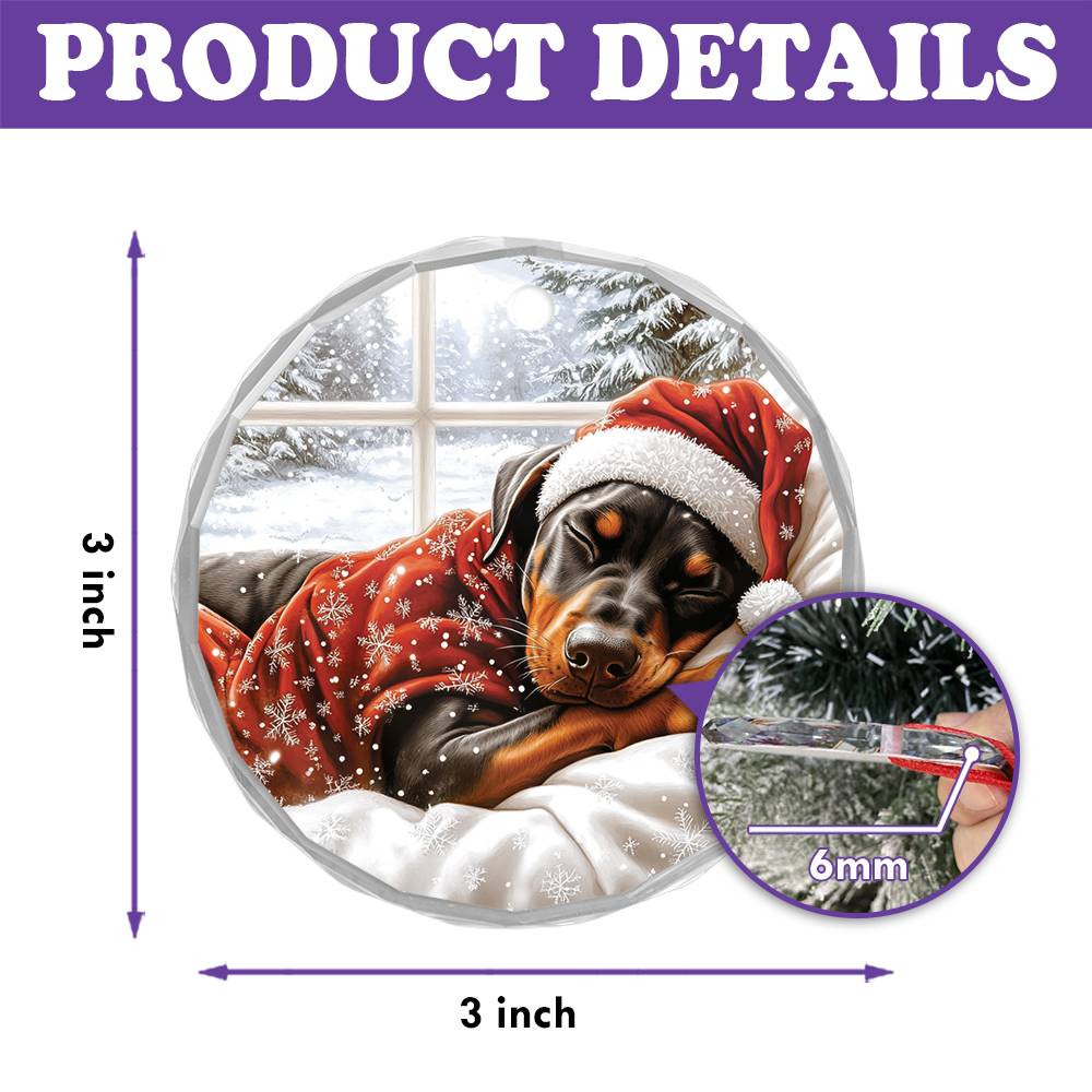 Doberman Pinscher Dog Sleeping In Bed Design 1