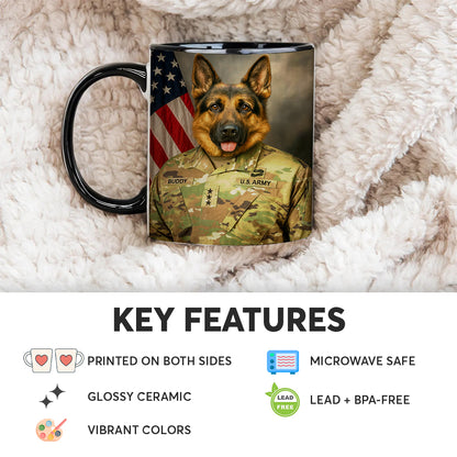 Custom Dog Photo Us Army Mug _ Gift For Dog Lovers