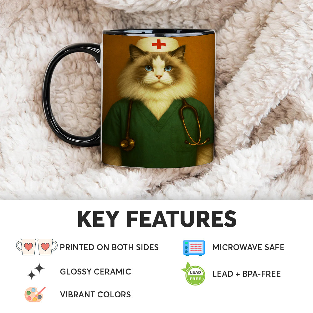 Custom Photo Nurse Cat MugGift For Cat Lovers