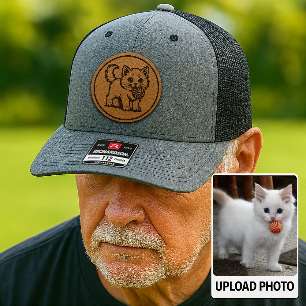 Custom Cat Photo Trucker Hat | Personalized Cat Photo Hat for Cat Owners | Gift For Cat Lovers TNGANSP036