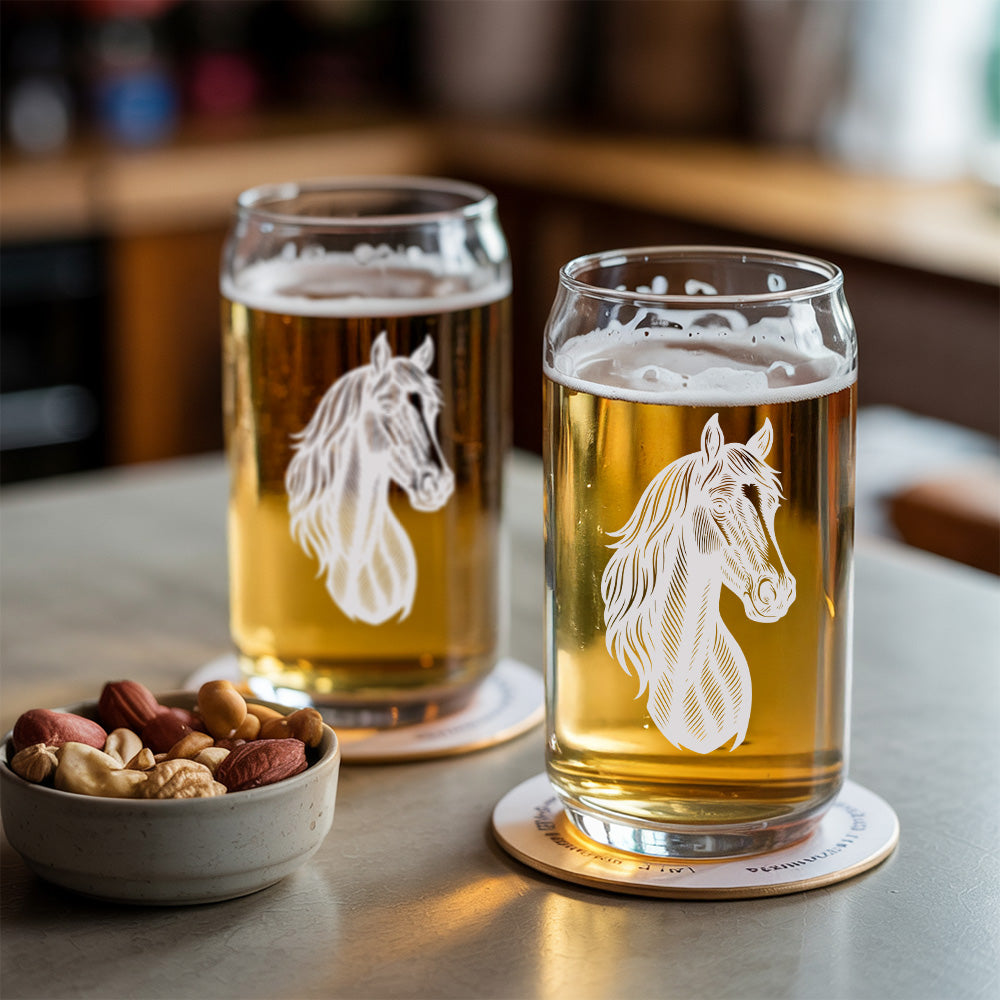 Custom Photo Horse Beer Can Glass | Personalized Gift for Pet Owners | Gift For Pet Lover TNNGL48